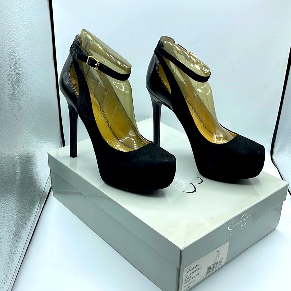 Jessica Simpson RAVENNS BLACK LUX KID SUEDE & PATENT